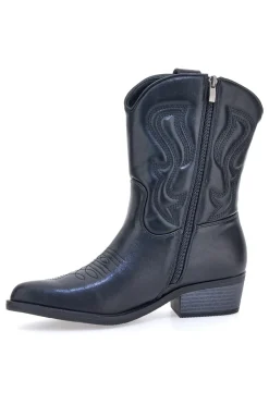Schwarze Texaner-Stiefeletten mit Café-Stickerei kosten H52804