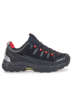 Schwarze Trekkingschuhe mit roten Details Goodyear 41029