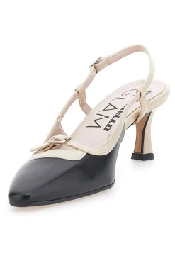 Schwarze und beige Pumps mit Slingback-Riemen PITTARELLO GLAM 2246