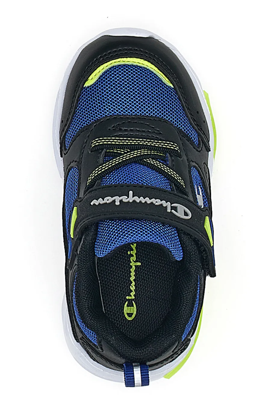 Schwarze und blaue Turnschuhe mit Lichtern Champion Wave B TD