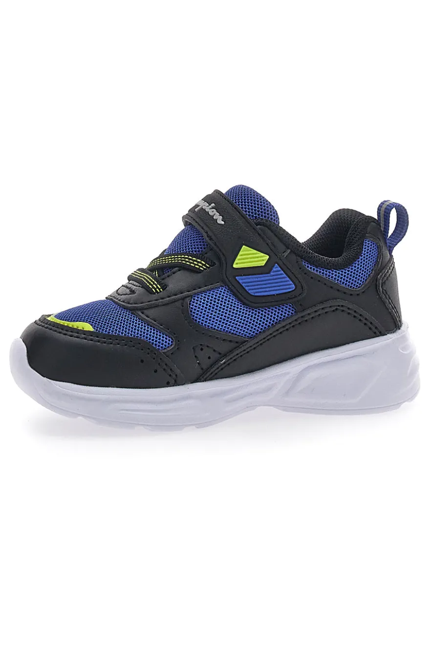 Schwarze und blaue Turnschuhe mit Lichtern Champion Wave B TD