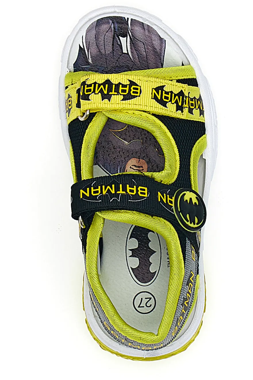 Schwarze und gelbe Sandalen mit Lichtern und Klettverschluss Batman W1020214T