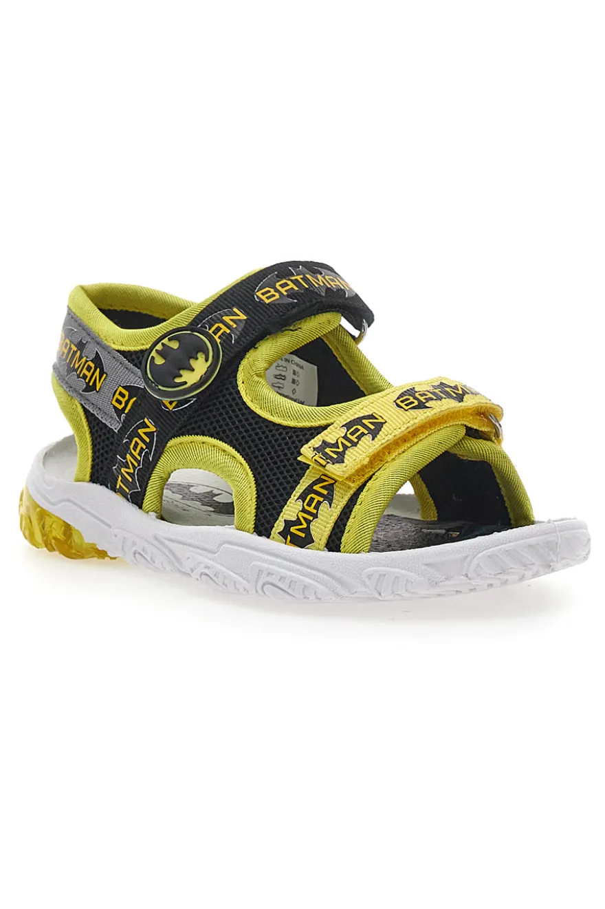 Schwarze und gelbe Sandalen mit Lichtern und Klettverschluss Batman W1020214T