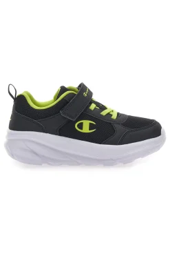 Schwarze und gelbe Sneakers mit Klettverschluss und elastischen Schnürsenkeln CHAMPION HRO B PS Low Cut Schuh