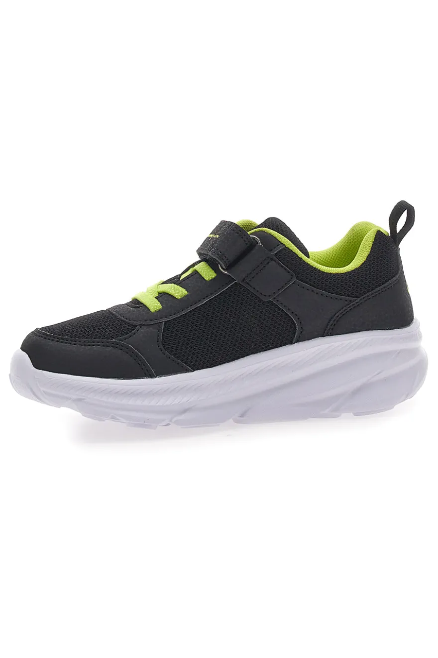 Schwarze und gelbe Sneakers mit Klettverschluss und elastischen Schnürsenkeln CHAMPION HRO B PS Low Cut Schuh