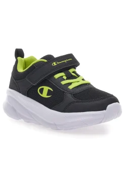 Schwarze und gelbe Sneakers mit Klettverschluss und elastischen Schnürsenkeln CHAMPION HRO B PS Low Cut Schuh