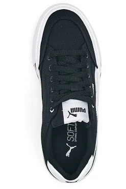 Schwarze und weiße Segeltuchsneaker Puma Court Classic Vulc Fs Jr