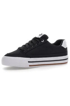 Schwarze und weiße Segeltuchsneaker Puma Court Classic Vulc Fs Jr