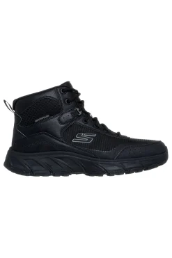 Schwarze, wasserabweisende Stiefel mit Skechers Hillcrest 2.0 Woodrock Peak Memory Foam