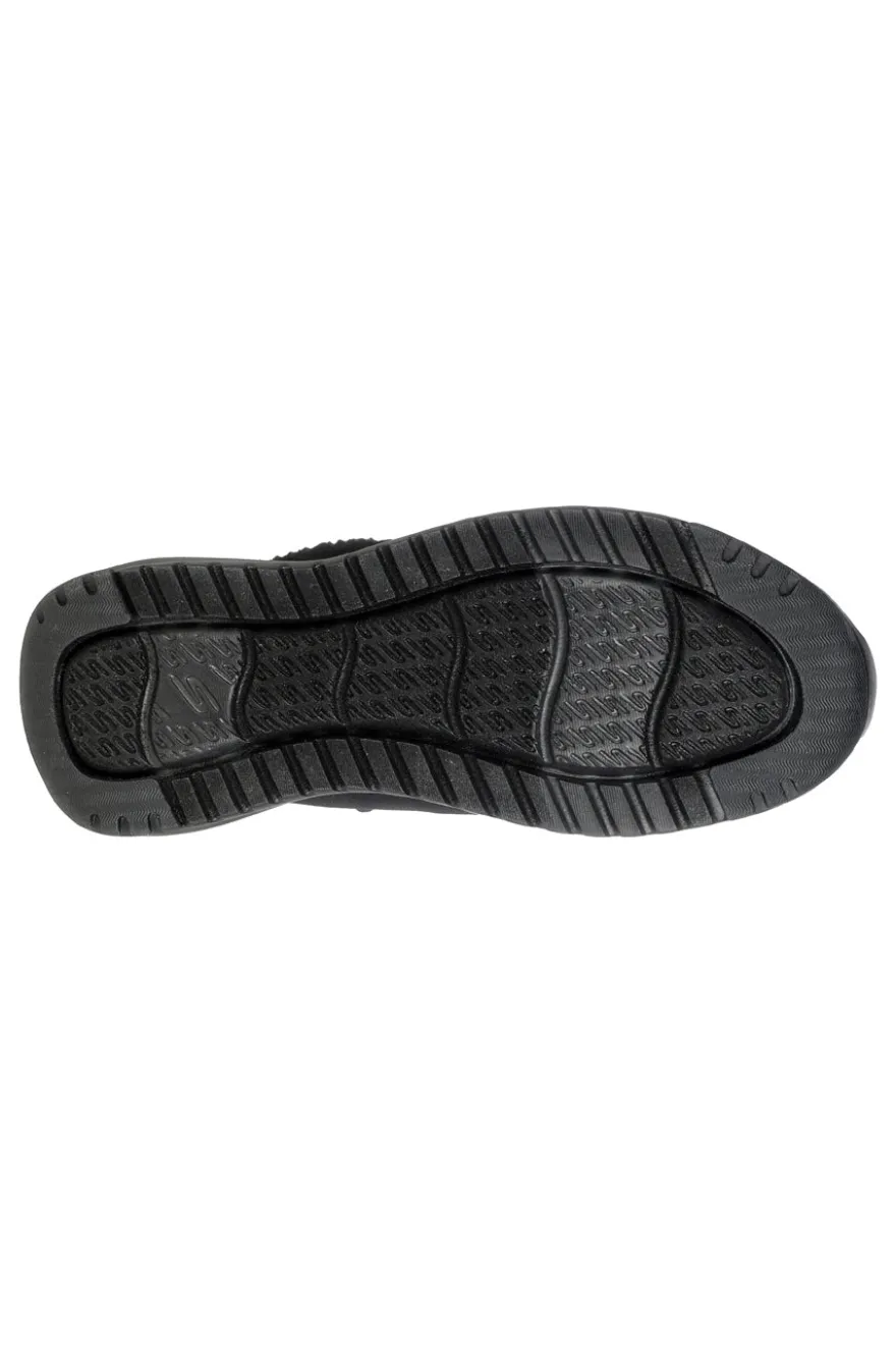 Schwarze wasserdichte Anfibi mit Innenfutter aus Pelz Skechers ON-THE-GO STELLAR ALPINE ADVENTURE
