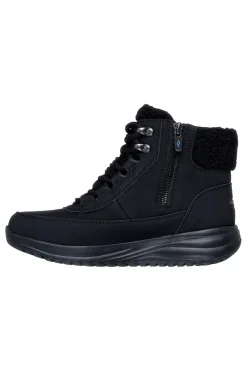 Schwarze wasserdichte Anfibi mit Innenfutter aus Pelz Skechers ON-THE-GO STELLAR ALPINE ADVENTURE