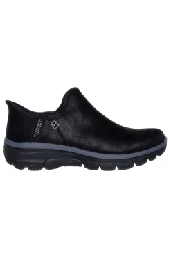 Schwarze, wasserdichte Slipper mit Memory-Schaum von Skechers Easy Going Modern Hour