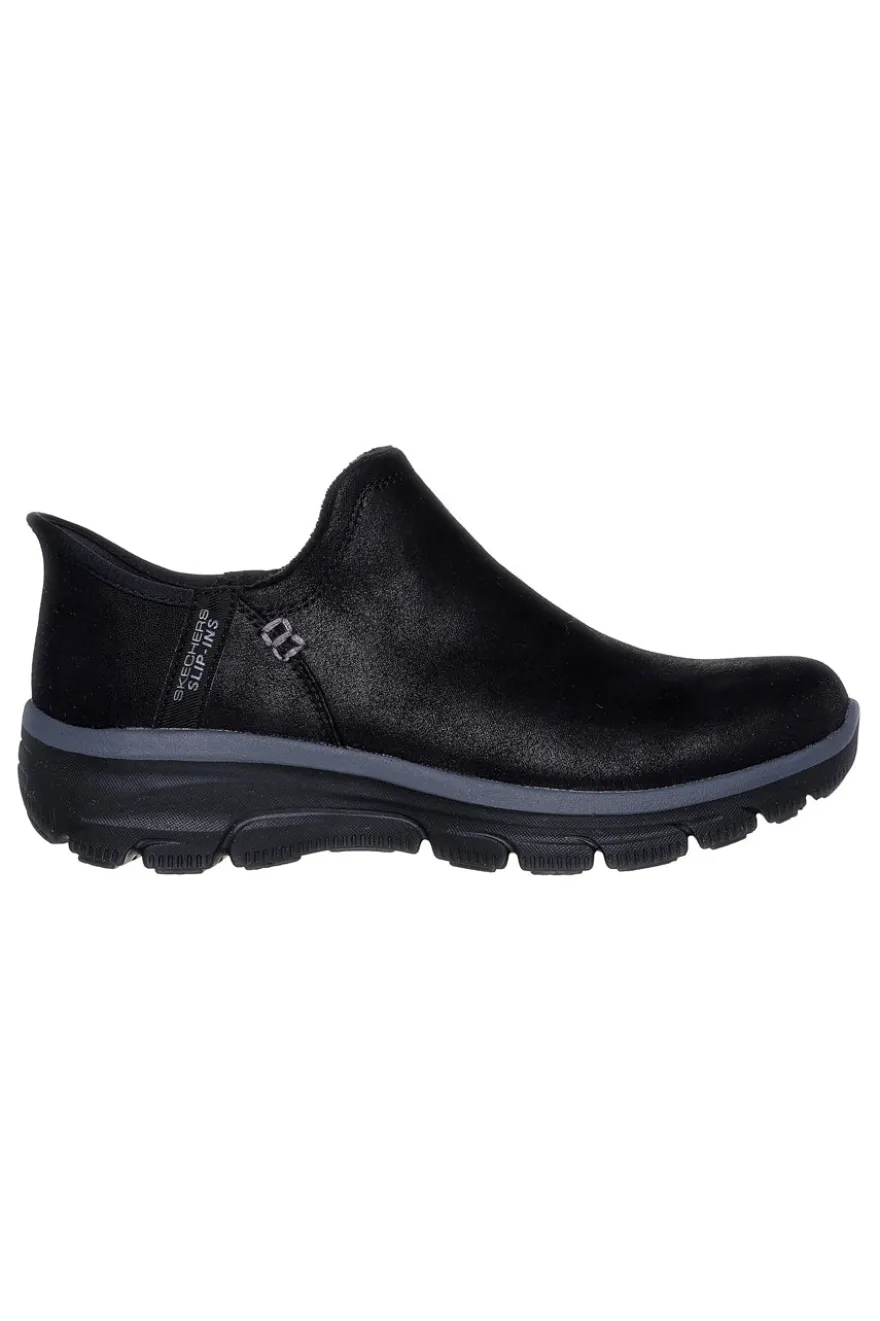 Schwarze, wasserdichte Slipper mit Memory-Schaum von Skechers Easy Going Modern Hour
