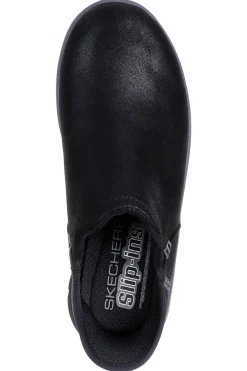 Schwarze, wasserdichte Slipper mit Memory-Schaum von Skechers Easy Going Modern Hour