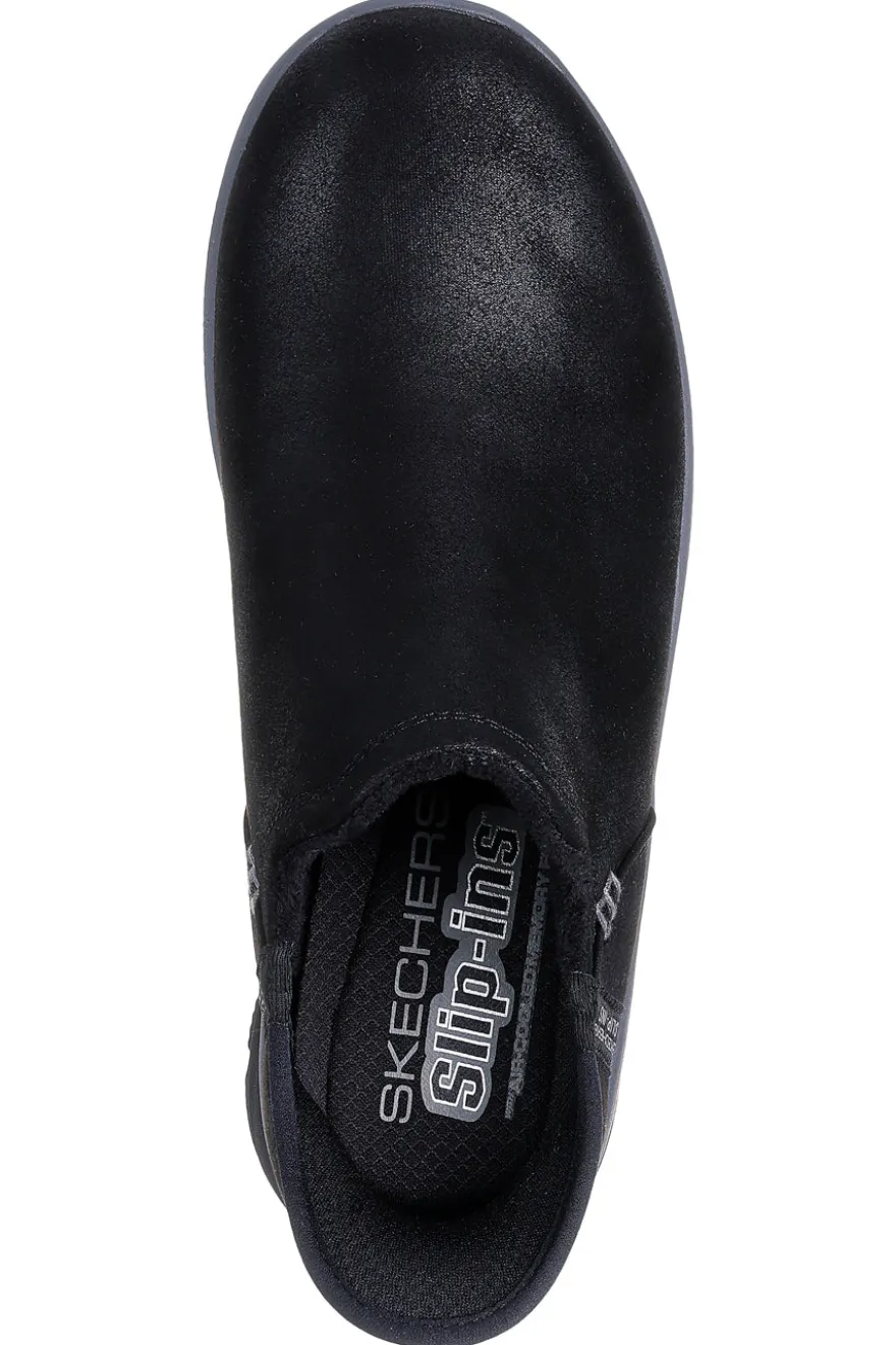 Schwarze, wasserdichte Slipper mit Memory-Schaum von Skechers Easy Going Modern Hour