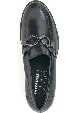 Schwarzer Mokassin mit Pittarello-Glam-Absatz 85145