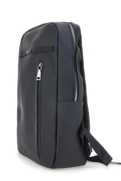 Schwarzer Rucksack mit vertikaler Vordertasche Biagiotti MOI LB25W-464/1/Z