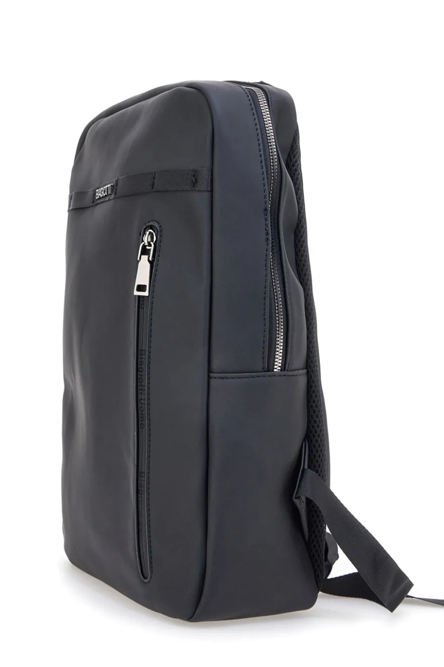 Schwarzer Rucksack mit vertikaler Vordertasche Biagiotti MOI LB25W-464/1/Z