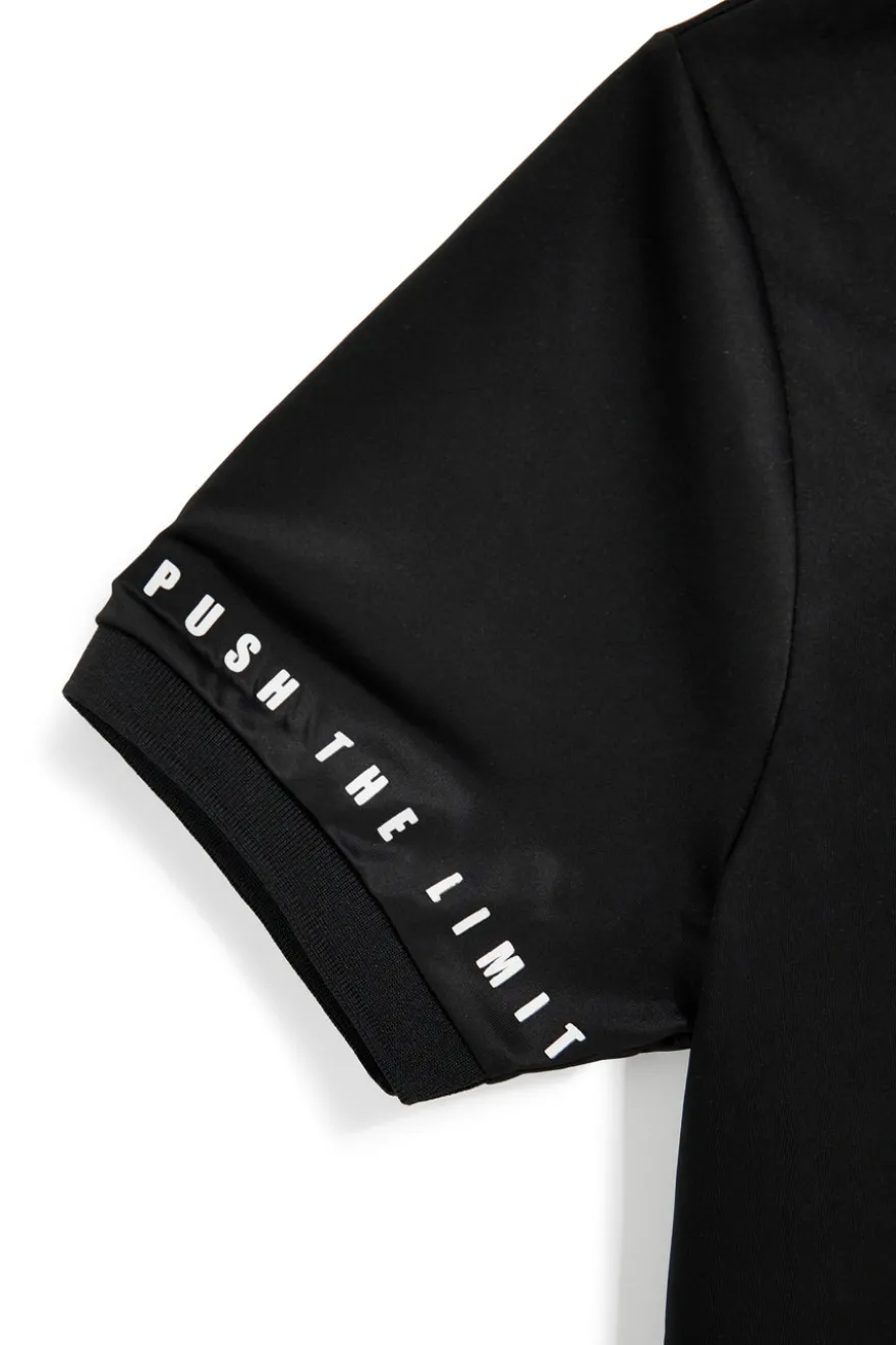 Schwarzes Polyester-Poloshirt No limits MAPS003S26