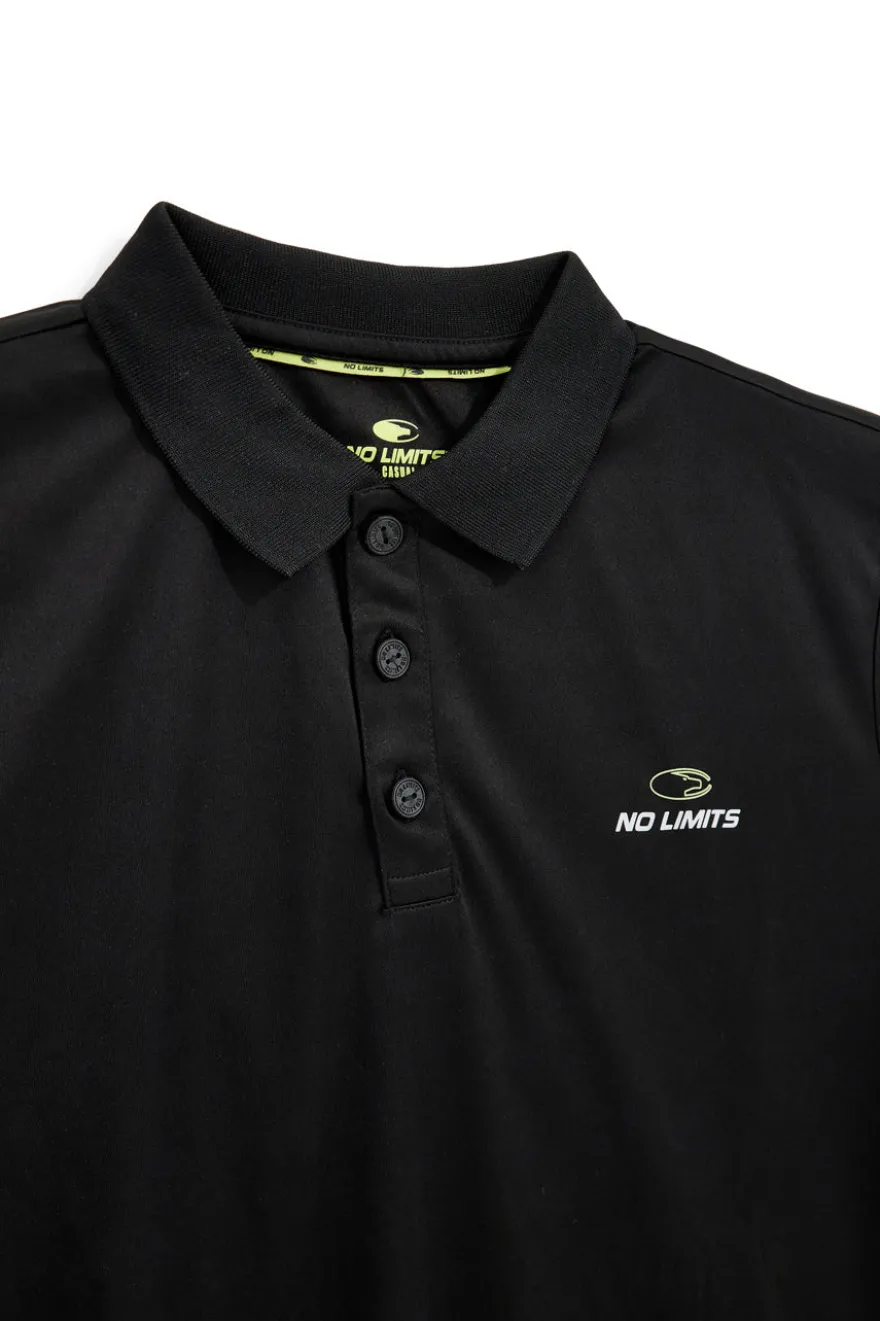 Schwarzes Polyester-Poloshirt No limits MAPS003S26