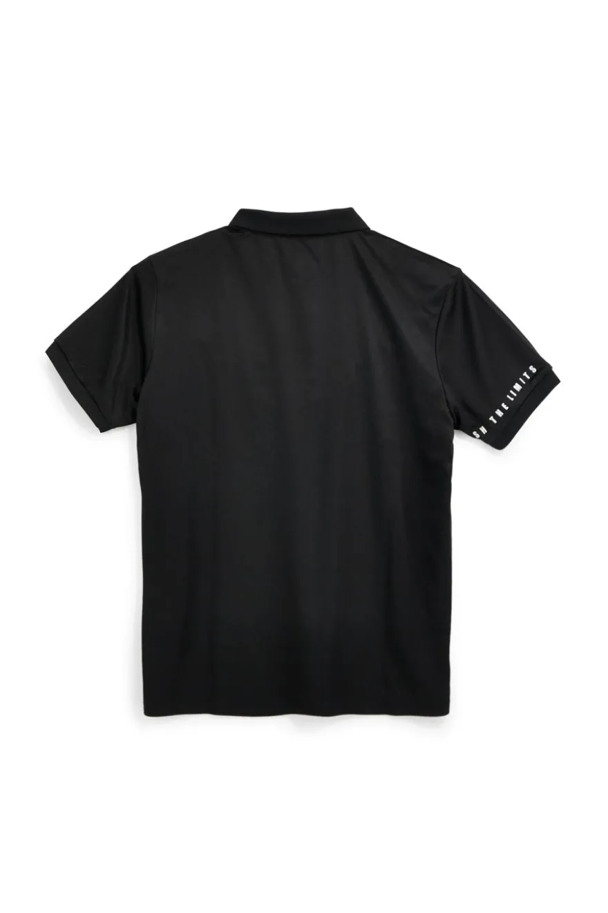 Schwarzes Polyester-Poloshirt No limits MAPS003S26
