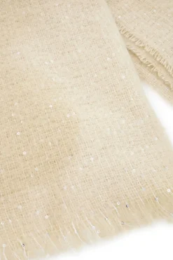 Sciarpa beige calda e morbida con paillettes Gianmarco Venturi CLASS 65471