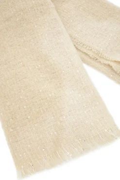 Sciarpa beige calda e morbida con paillettes Gianmarco Venturi CLASS 65471