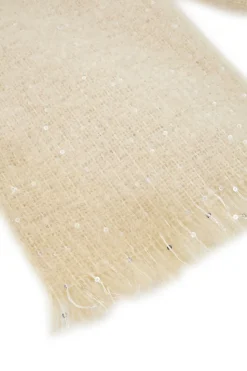 Sciarpa beige calda e morbida con paillettes Gianmarco Venturi CLASS 65471