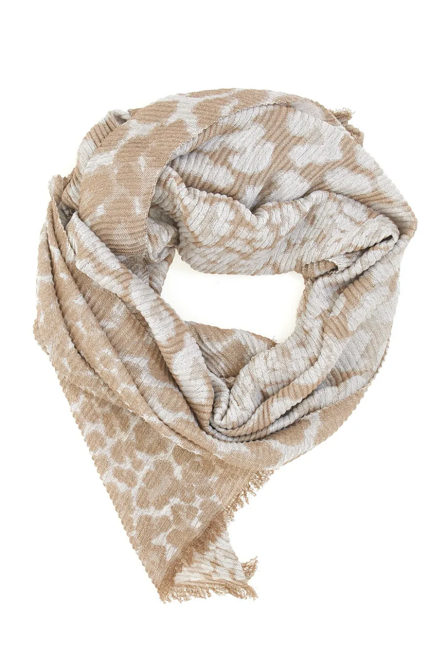Sciarpa beige con fantasia animalier Gianmarco Venturi CLASS 65470