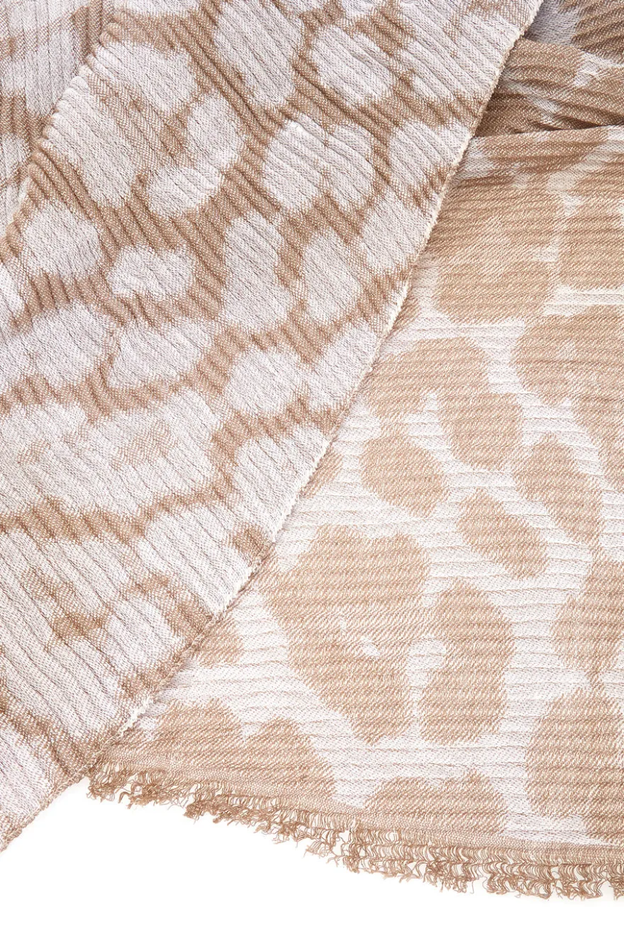Sciarpa beige con fantasia animalier Gianmarco Venturi CLASS 65470