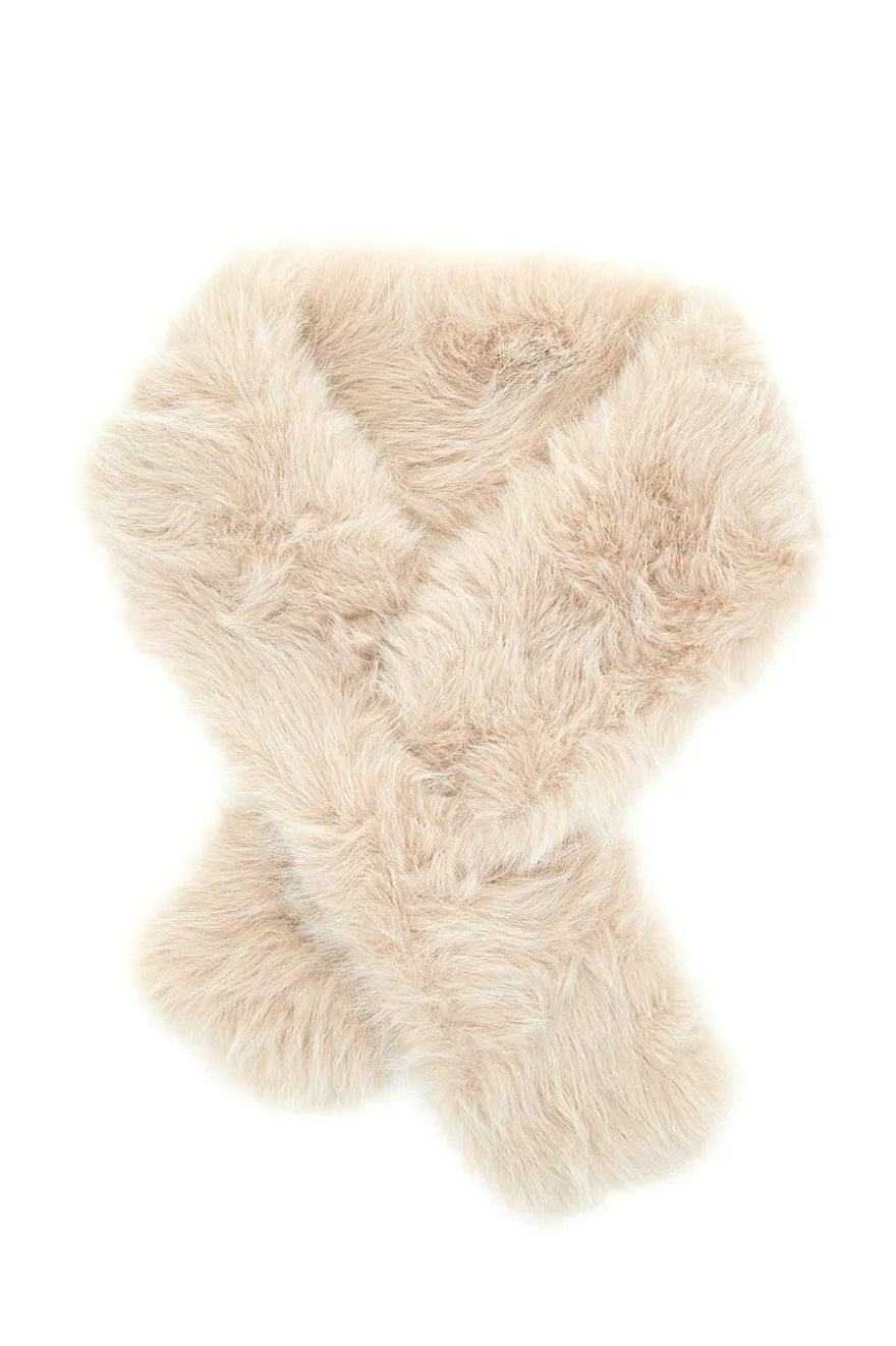 Sciarpa beige effetto pelliccia con fessura Gianmarco Venturi CLASS 63085