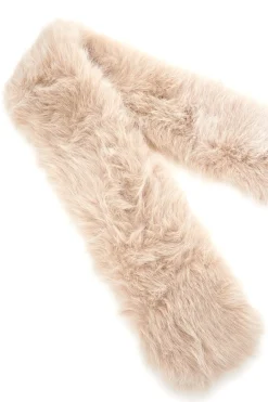 Sciarpa beige effetto pelliccia con fessura Gianmarco Venturi CLASS 63085