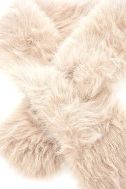 Sciarpa beige effetto pelliccia con fessura Gianmarco Venturi CLASS 63085