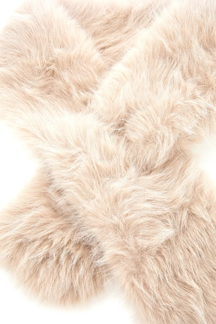 Sciarpa beige effetto pelliccia con fessura Gianmarco Venturi CLASS 63085