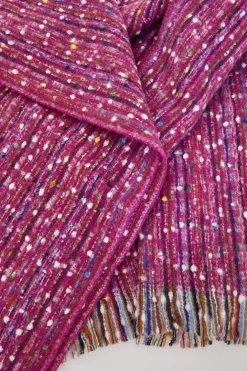 Sciarpa fucsia a coste multicolor calda GianMarco Venturi CLASS 62624