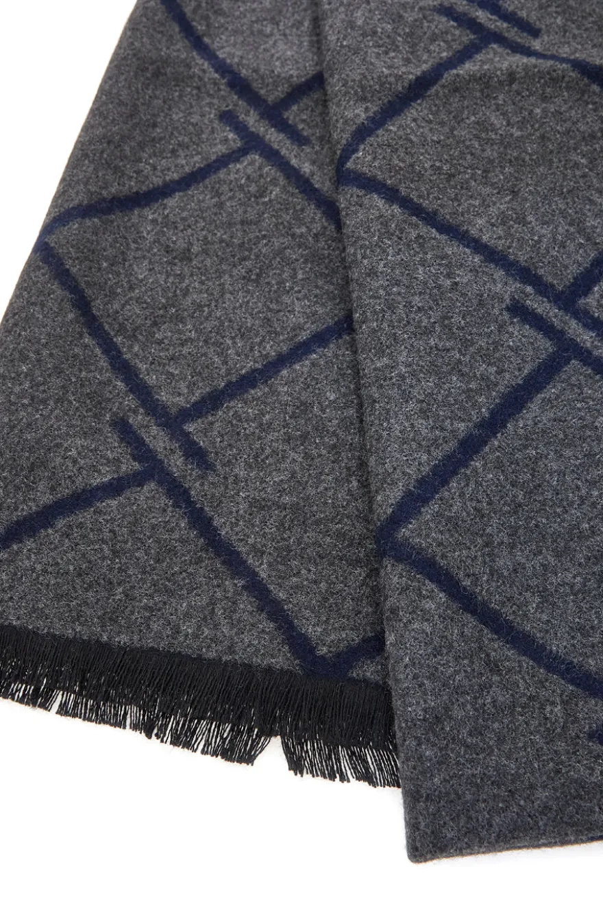 Sciarpa grigia fantasia geometrica double face Roncato 46,003,18