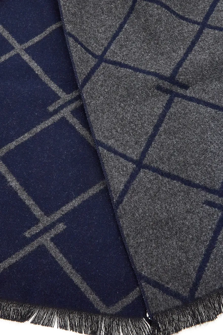 Sciarpa grigia fantasia geometrica double face Roncato 46,003,18