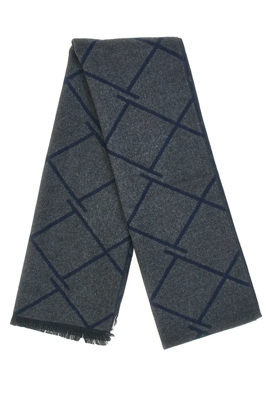 Sciarpa grigia fantasia geometrica double face Roncato 46,003,18
