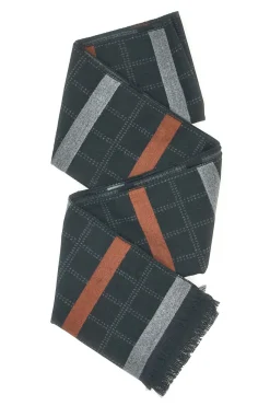 Sciarpa in viscosa nera a quadri con righe RONCATO 46,003,06