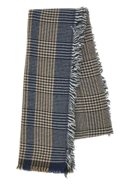 Sciarpa Pied de Poule Blu e Beige Basile 0149/U