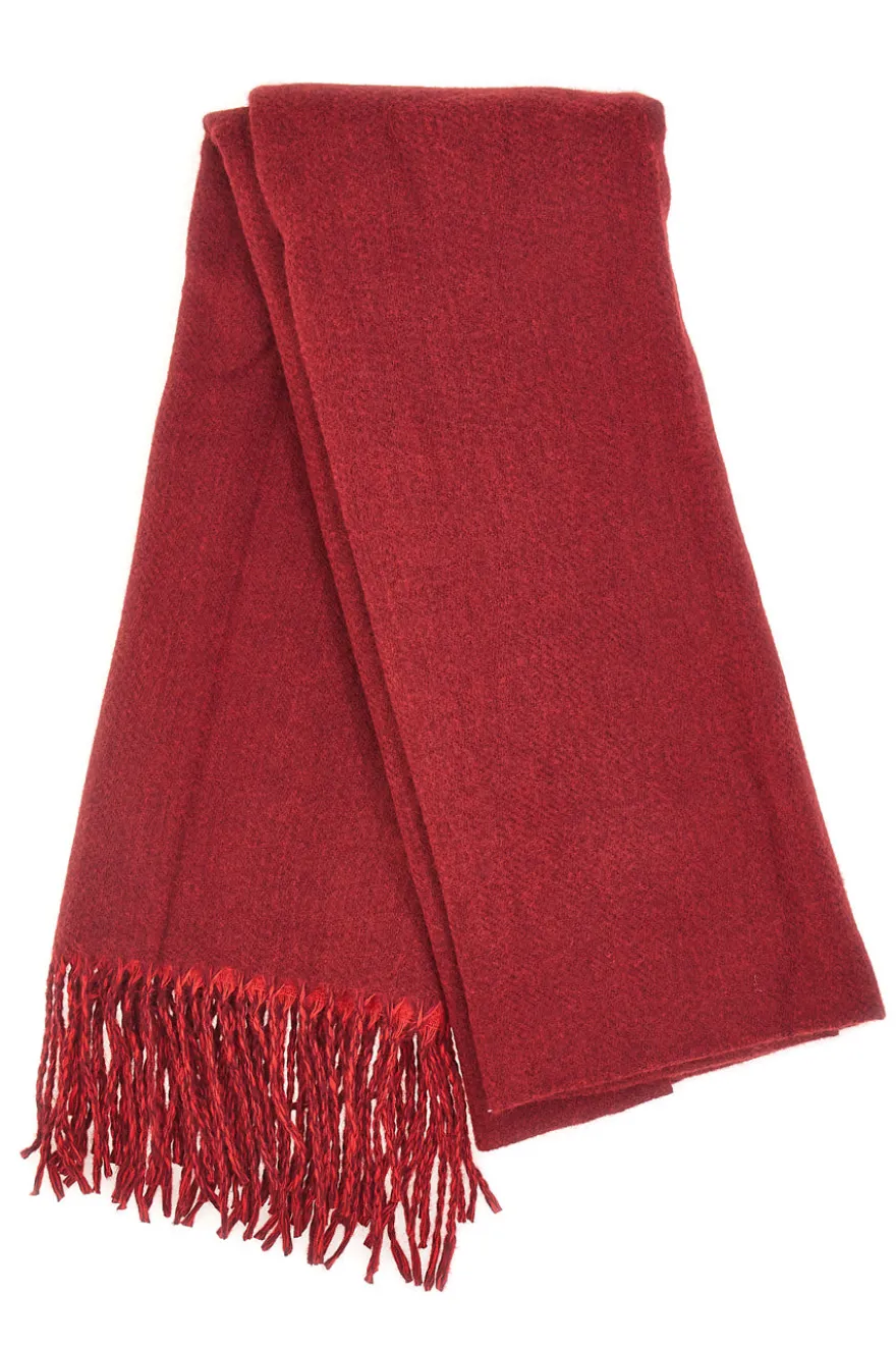 Sciarpa rossa double face con frange calda Biagiotti LB25W255-09