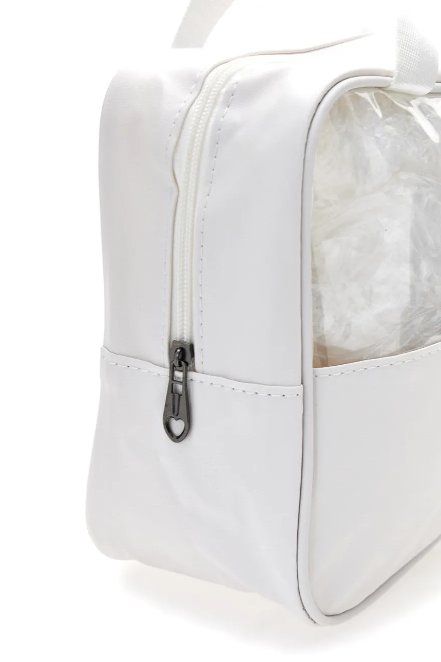Set beauty bianco con inserti trasparenti Coveri BERNA 099