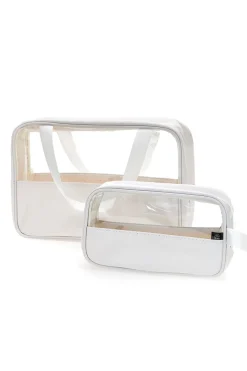 Set beauty bianco con inserti trasparenti Coveri BERNA 099