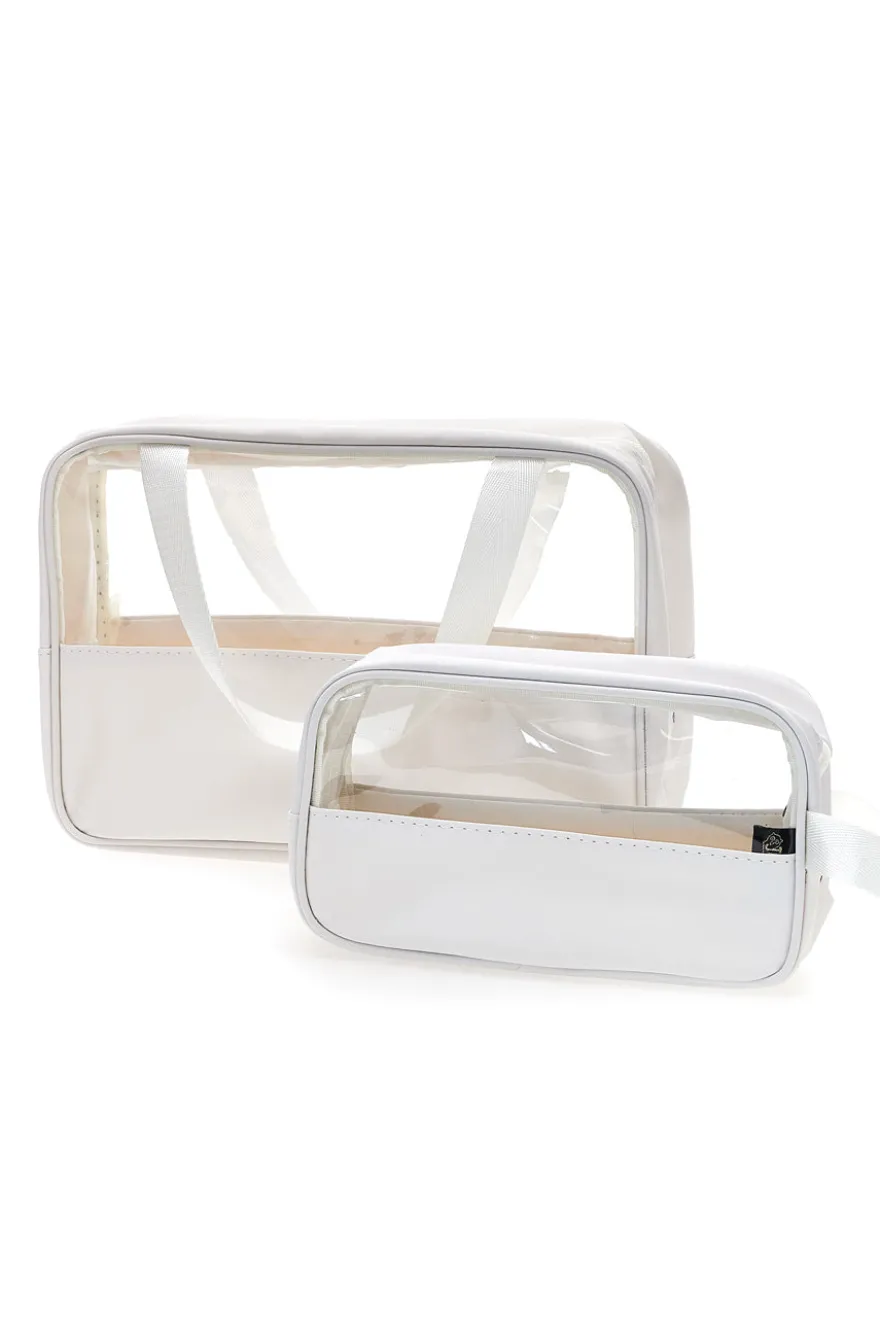 Set beauty bianco con inserti trasparenti Coveri BERNA 099