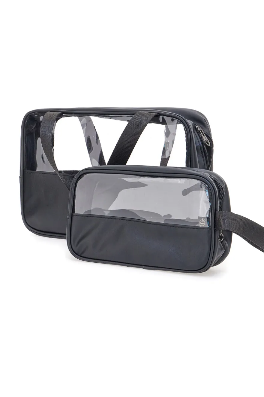Set beauty nero con inserti trasparenti Coveri BERNA 099