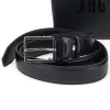 Set Cofanetto cintura e portafoglio nero in vera pelle Jaguar PR001-1