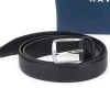 Set Cofanetto cintura e portafoglio nero in vera pelle Navigare PR008-1