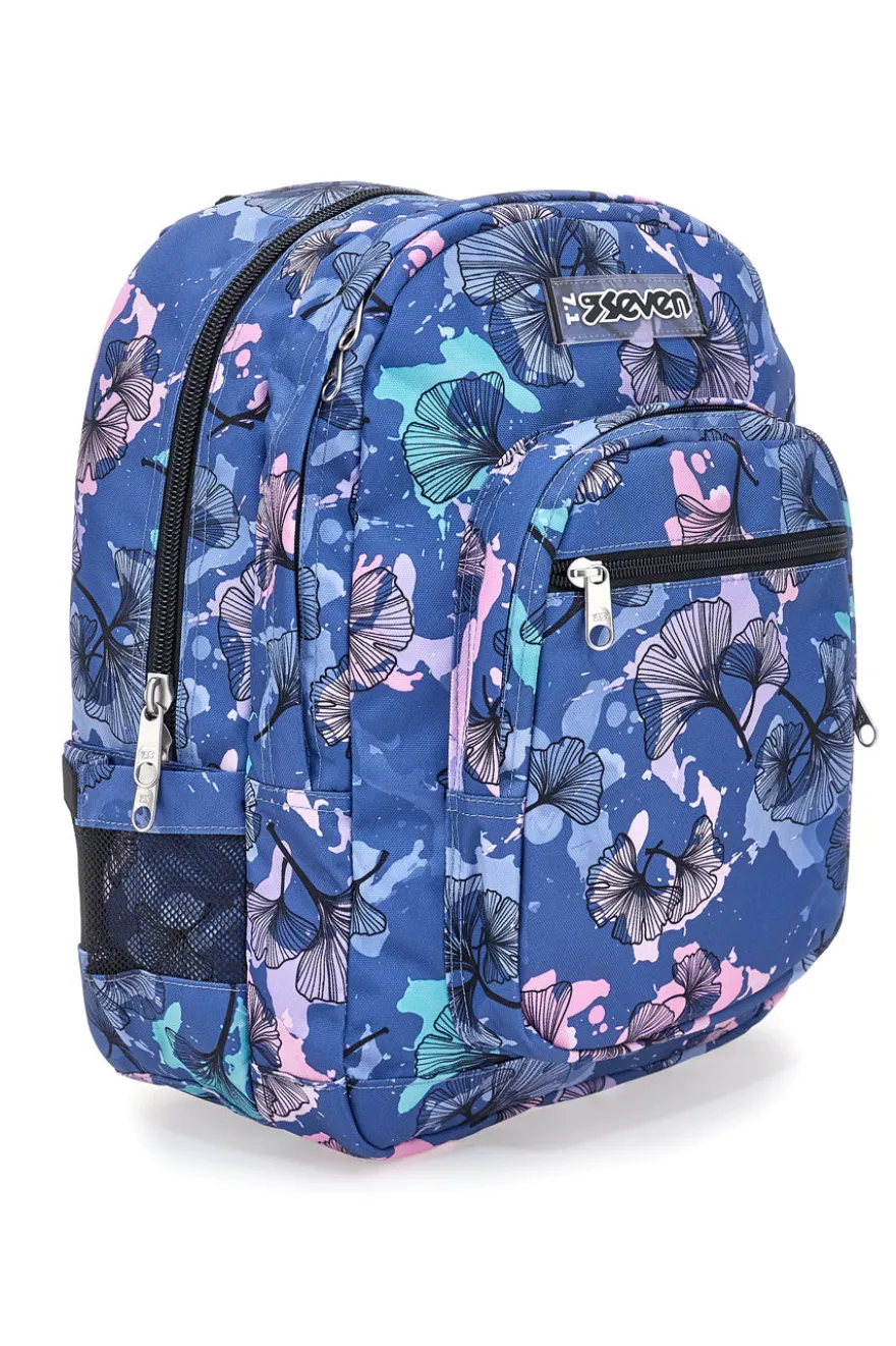 Seven Freeth Rucksack mit Blumenmuster, Blau