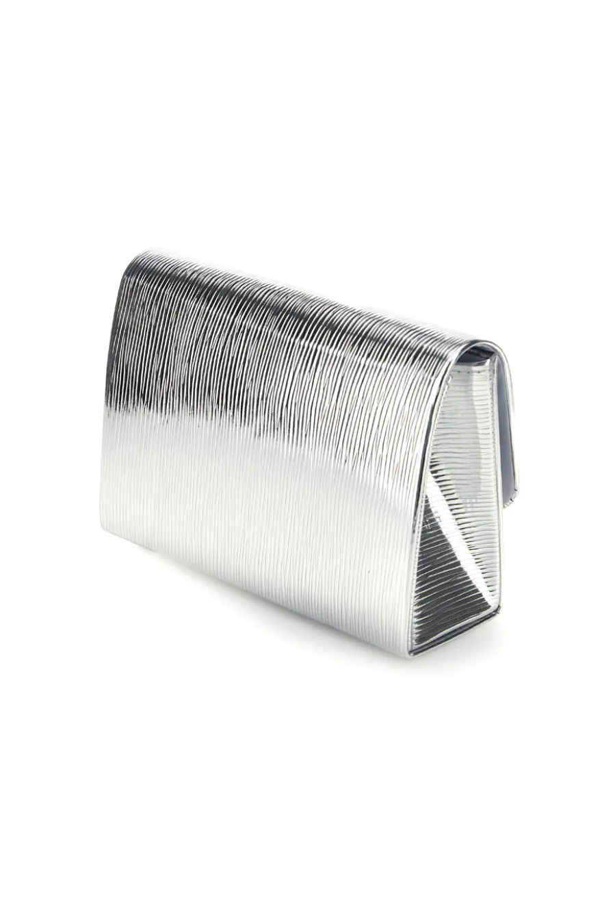 Silberne Clutch-Tasche mit Juwel Schnalle Nbg SERA/3512