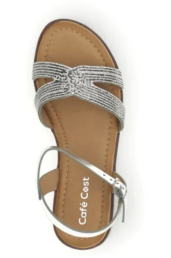 Silberne Sandalen mit geflochtenen Riemen Café kosten RH24